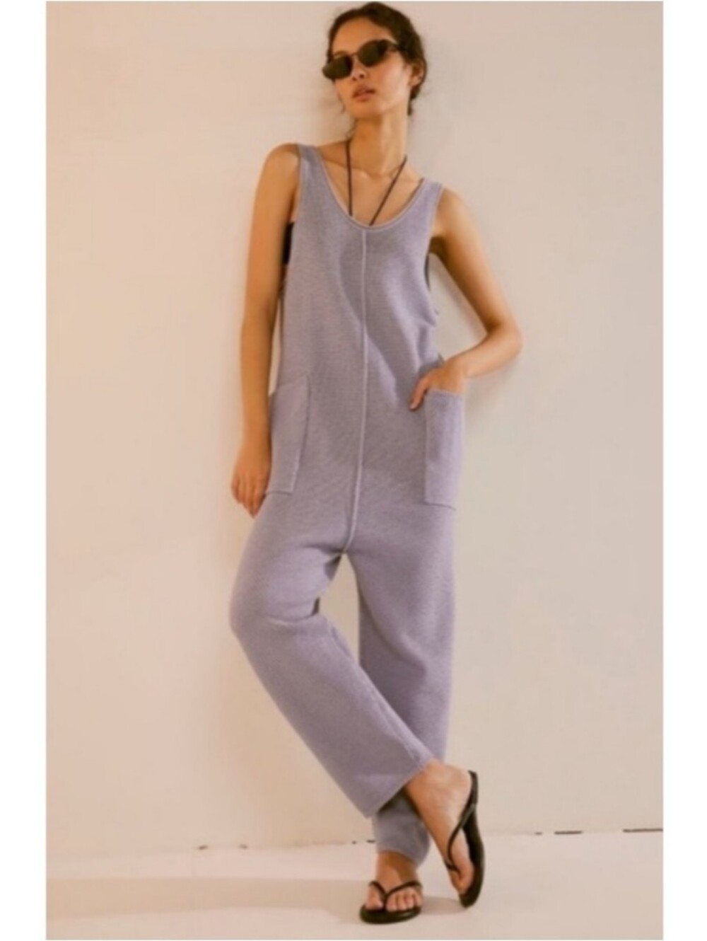 Free People Beach Hailee Sweater Jumpsuit Persimmon